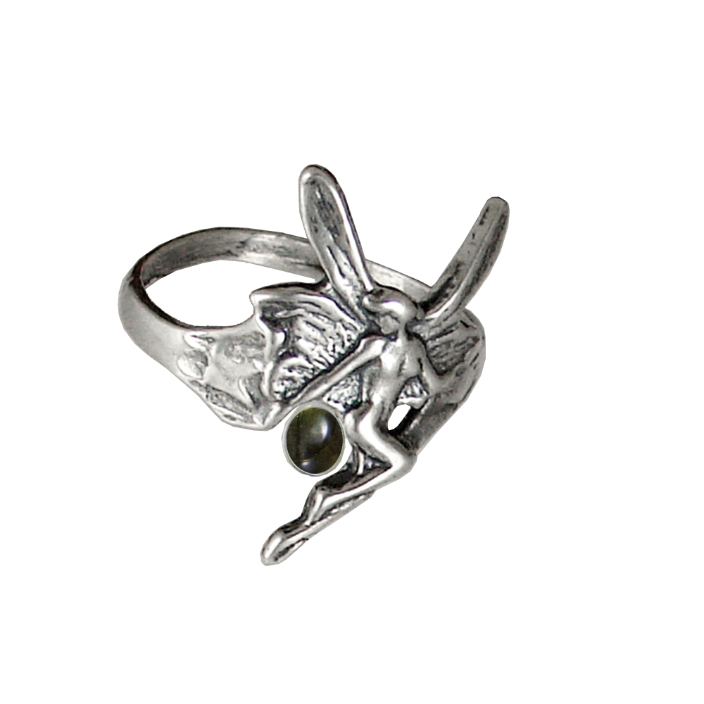 Sterling Silver Fairy Ring With Spectrolite Size 9